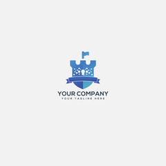 kingdom shield logo design and lock digital logo