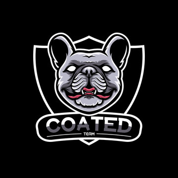 french bulldog mascot logo. short hair coated dog mascot