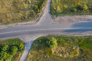 asphalt road, view from above