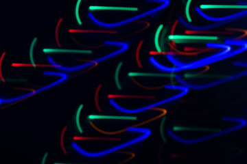 Abstract light paint pattern in dark