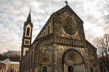 Fototapeta na wymiar Front side of Church of Saints Cyril and Methodius 