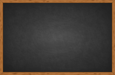 Rubbed out dirty chalkboard. Realistic black chalkboard with wooden frame isolated on white background. Empty school chalkboard for classroom or restaurant menu. Template blackboard for design - obrazy, fototapety, plakaty