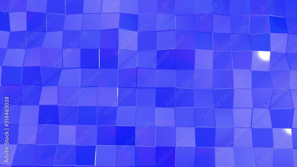 Poster the blue low poly plane is slowly deformed. animated abstraction screensaver. 3d render