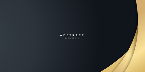 Black gold curve abstract background for presentation design.  