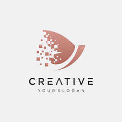 Abstract Butterfly with pixel concept. simple Vector logo illustration. This logo suitable for beauty cosmetic logo. - VECTOR