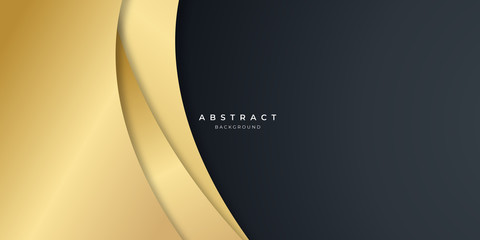 Black gold curve abstract background for presentation design.  