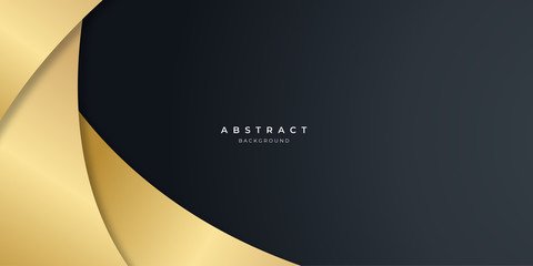 Black gold curve abstract background for presentation design.  