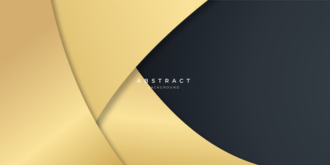 Black gold curve abstract background for presentation design.  