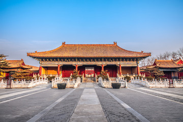 Halberd gate of Taimiao in Beijing, China. Beijing labor people's Cultural Palace, China