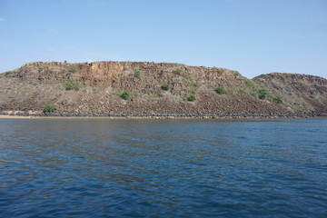 Fototapeta na wymiar Sea cliffs over Gulf of Tadjourah, Djibouti
