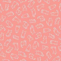 Cute and simple cat seamless pattern,