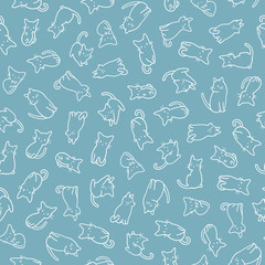 Cute and simple cat seamless pattern,