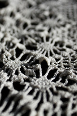 Vintage lace background. Russian lace. Retro background. Needlework. Selective focus.