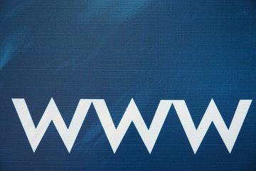 Three letters www world wide web on blue background