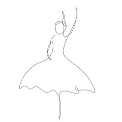 Ballet dancer line drawing vector illustration