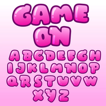 cute bubble pink font collection