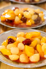 Slices of delicious fruit on the plate.