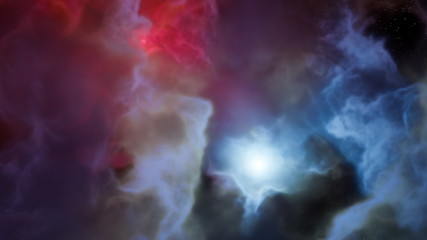 Fantasy universe and space background  ,volumetric lighting. 3d render