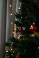 Christmas tree decoration, blurred background