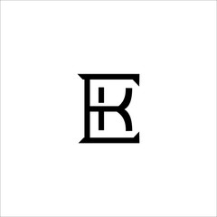 EK E K alphabet company letter logo design