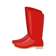 Red Russian traditional boots icon in flat style isolated on white background.