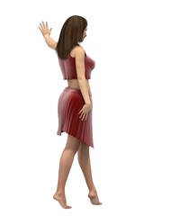 woman character, 3D rendering, illustration