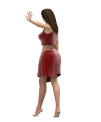 woman character, 3D rendering, illustration