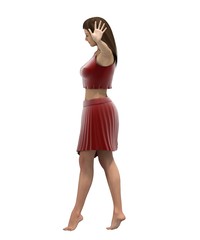 woman character, 3D rendering, illustration