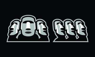 Moai mascot logo design for sport/ e-sport logo design isolated on dark background