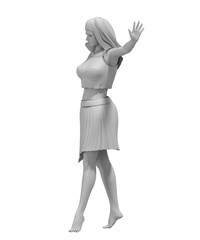 woman character, 3D rendering, illustration