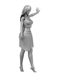 woman character, 3D rendering, illustration