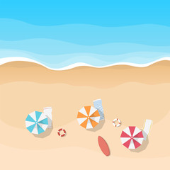 Beach bird eye view scene vector illustration. Properly Layered. ESP.