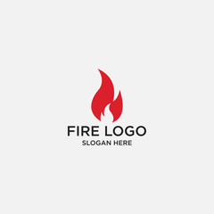 Fire Flame Logo design vector template droplet shape. Red drop Logotype concept icon.