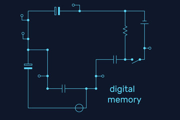 Electronic circuit scheme. Technology concept. Vector.