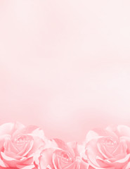 Banner with three pink roses