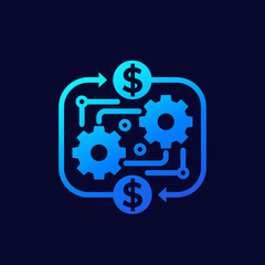 costs optimization, business efficiency, financial process icon