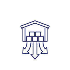 distribution center or warehouse line icon