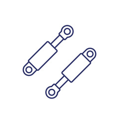 Hydraulic cylinders line icon on white