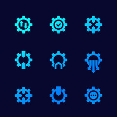 Integration icons for web, vector