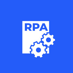 RPA, robotic process automation vector icon for web