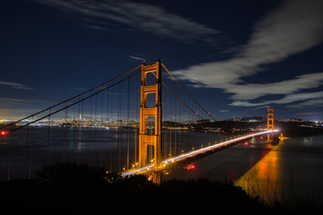 Fototapeta na wymiar Long exposure of the Golden Gate Bridge 