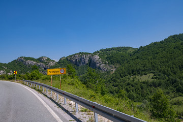 Landscape with road in the north Montenegro