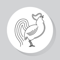 The stylized rooster  line icon. Modern  illustration for web and mobile.