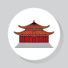 Travel - web line icon.  Architecture of China for apps and web.