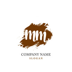 MM Initial handwriting logo vector
