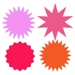 Set of multicolor blank labels various shape isolated on white. Vector illustration