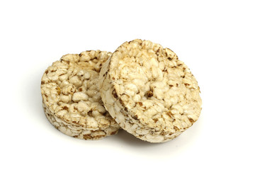 rice, buckwheat Crispbread isolated on white. Diet, proper nutrition, Vegan