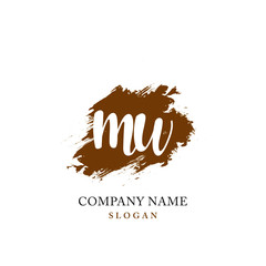 MW Initial handwriting logo vector