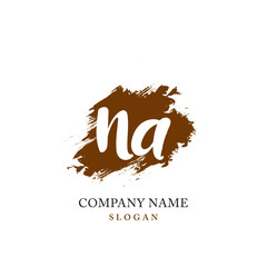 NA Initial handwriting logo vector