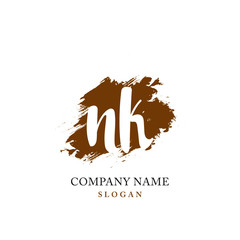 NK Initial handwriting logo vector